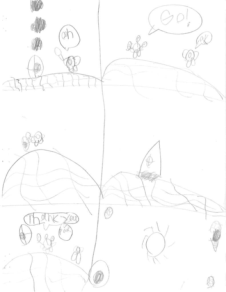 Pook sees Zook's crashed spaceship and fixes it. Zook thanks him and says Go! Pook takes off in his spaceship.