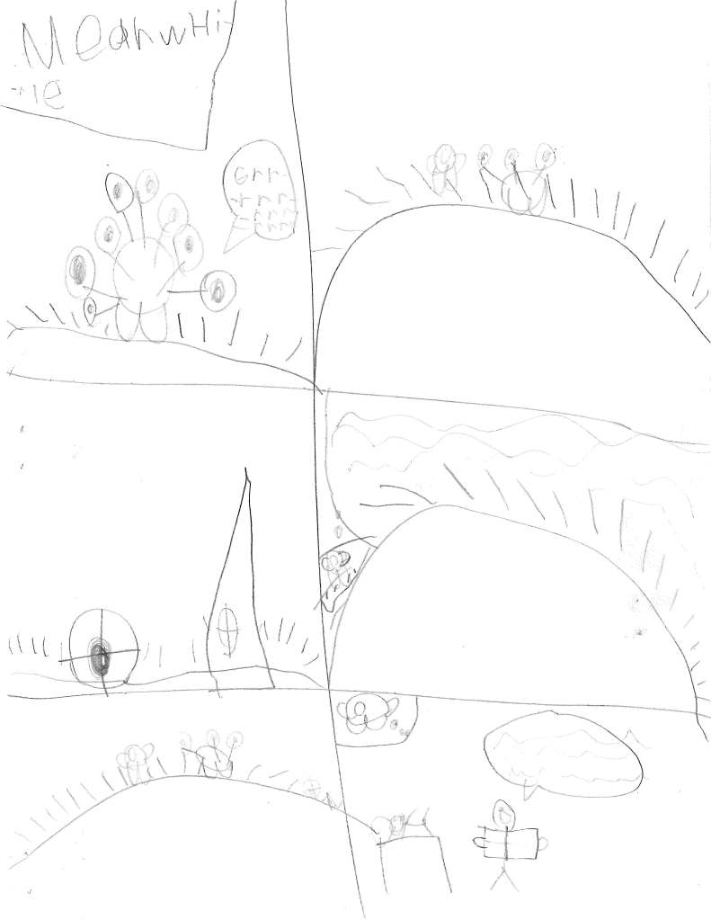 Meanwhile, Mook is angry at Zook and Pook.Zook and Pook land on the sun.  Pook remembers when his mom read a book about the sun.