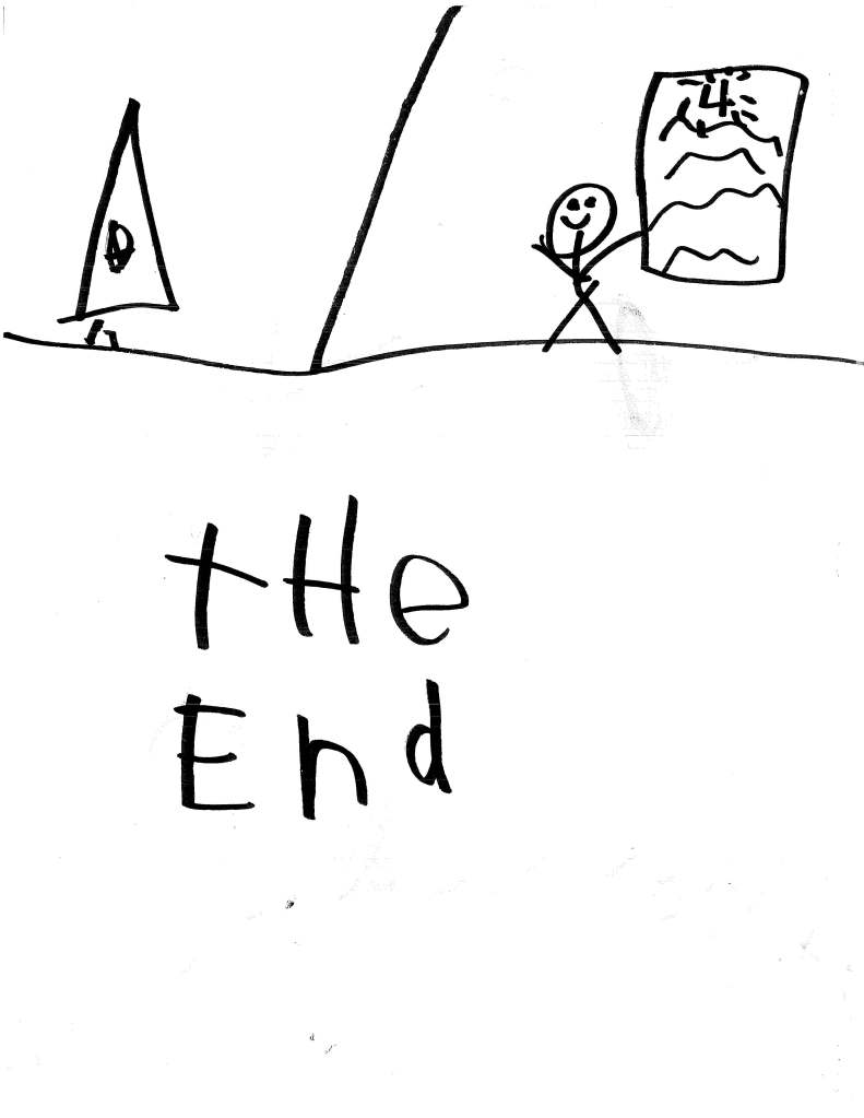Pook writes his adventure.The end.