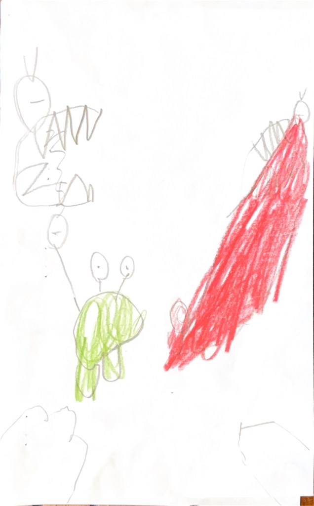 Flip'o'rama part 1!
Zook zaps the pterodactyl and Pook kicks the T'rex